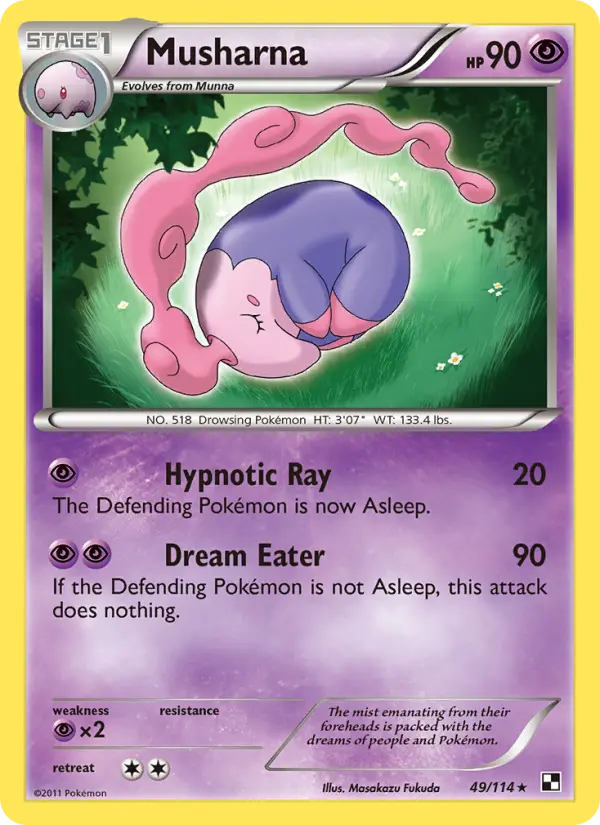 Musharna Rare Pokemon card #49 from Black & White