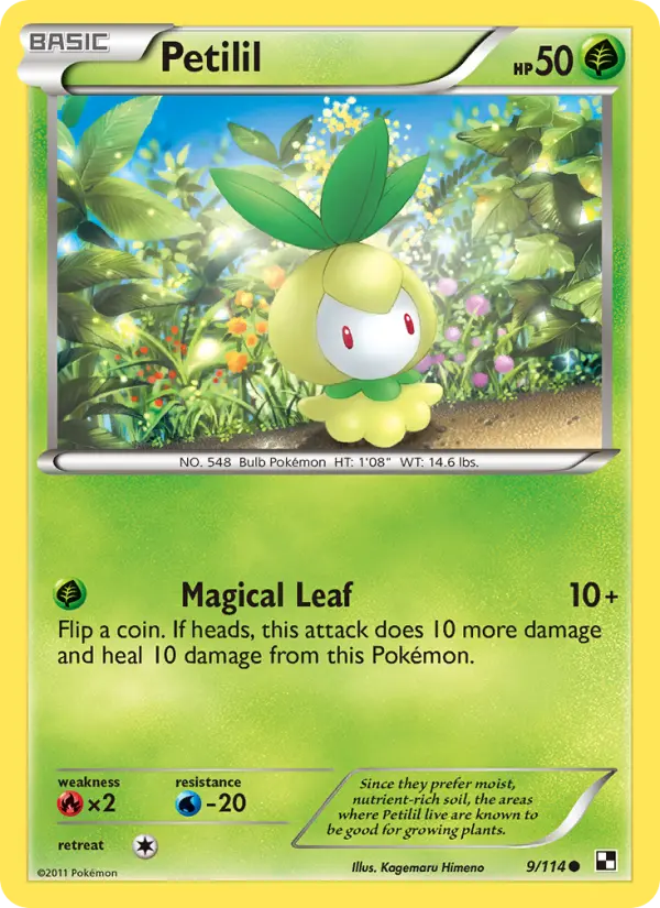 Petilil Common Pokemon card #9 from Black & White