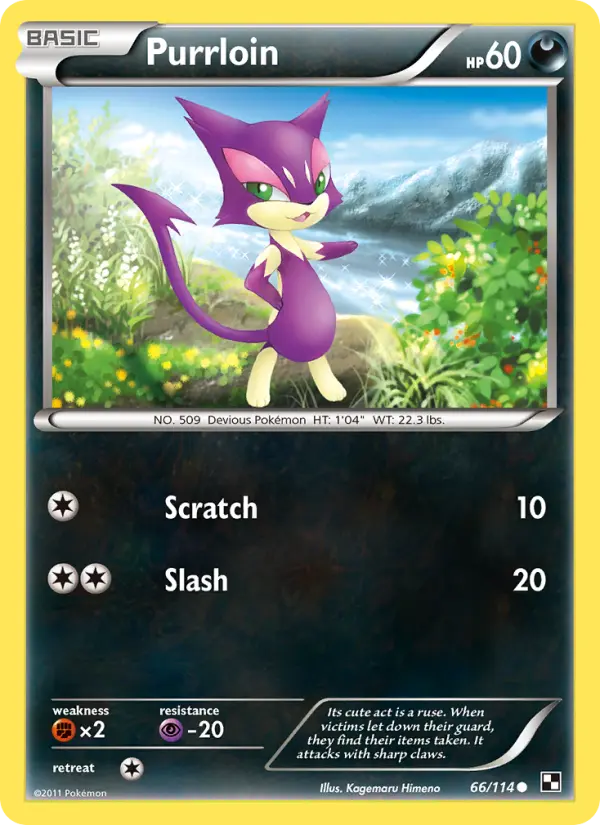 Purrloin Common Pokemon card #66 from Black & White