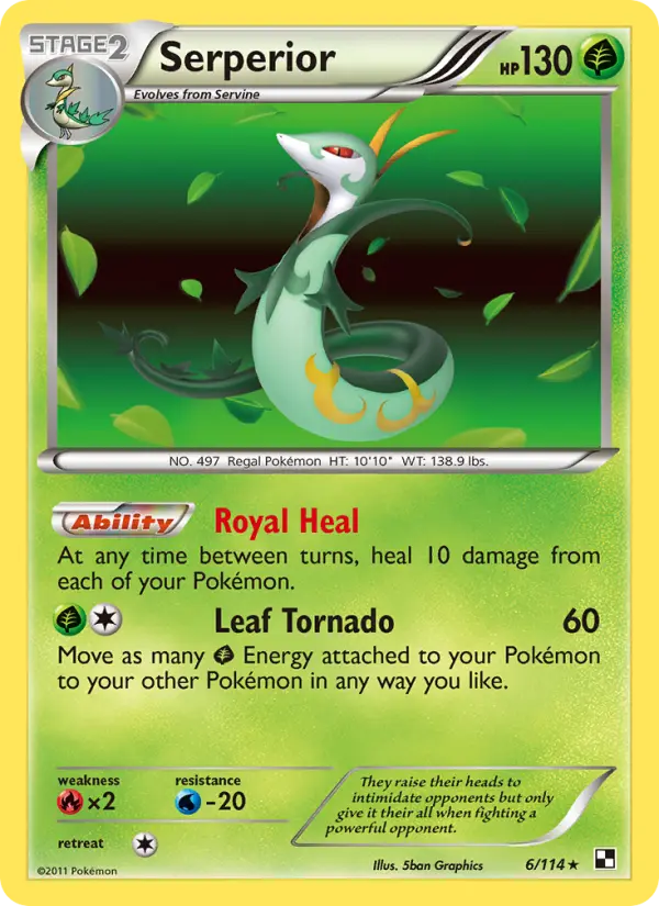 Serperior Rare Pokemon card #6 from Black & White