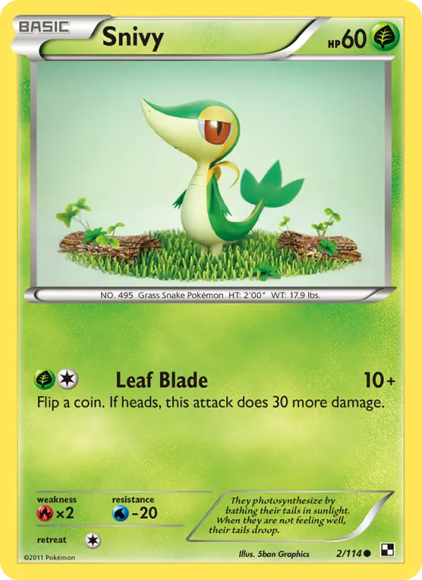 Snivy Common Pokemon card #2 from Black & White