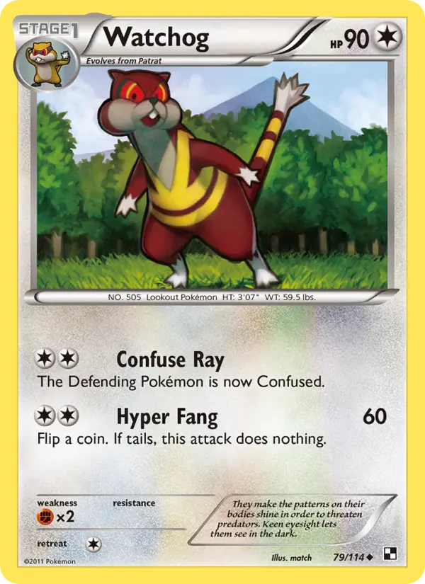 Watchog Uncommon Pokemon card #79 from Black & White