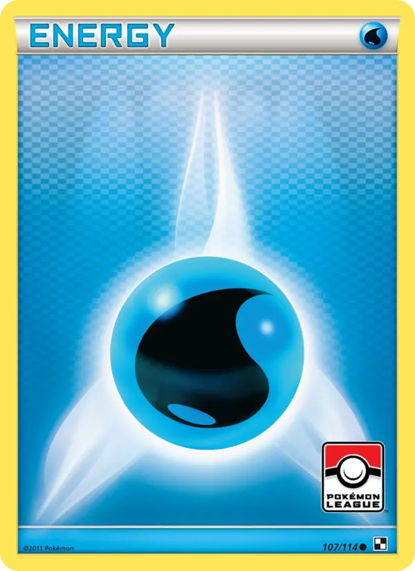 Water Energy Common Pokemon card #107 from Black & White