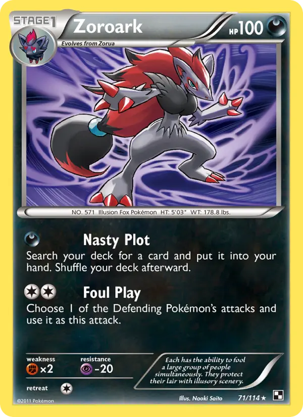 Zoroark Rare Pokemon card #71 from Black & White