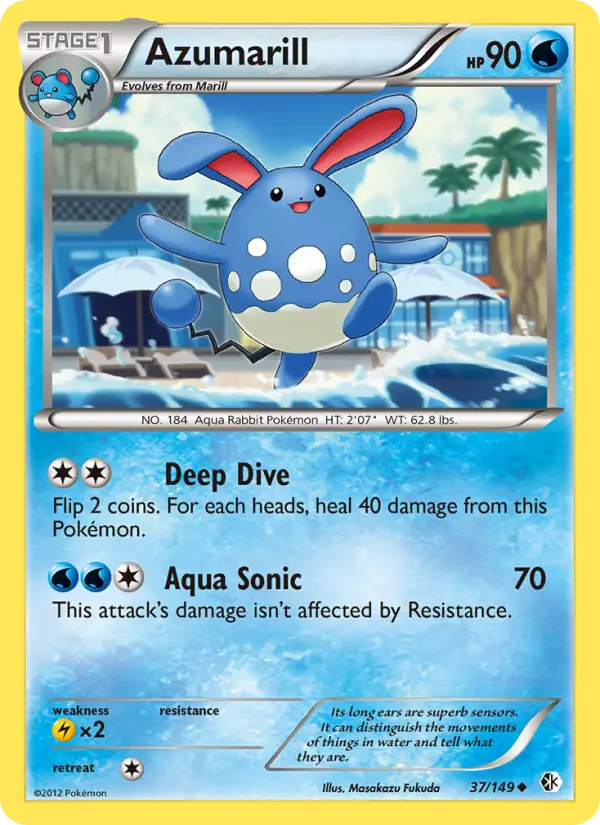Azumarill Uncommon Pokemon card #37 from Boundaries Crossed