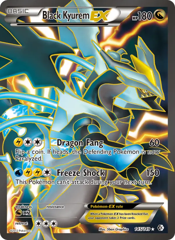 Black Kyurem-EX Ultra Rare Pokemon card #145 from Boundaries Crossed