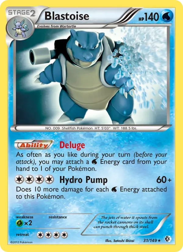 Blastoise Rare Pokemon card #31 from Boundaries Crossed