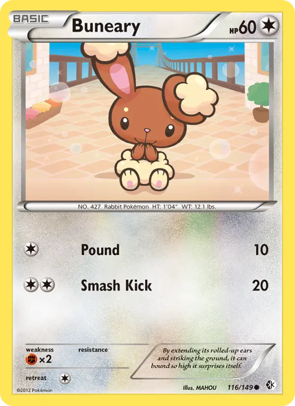 Buneary Common Pokemon card #116 from Boundaries Crossed