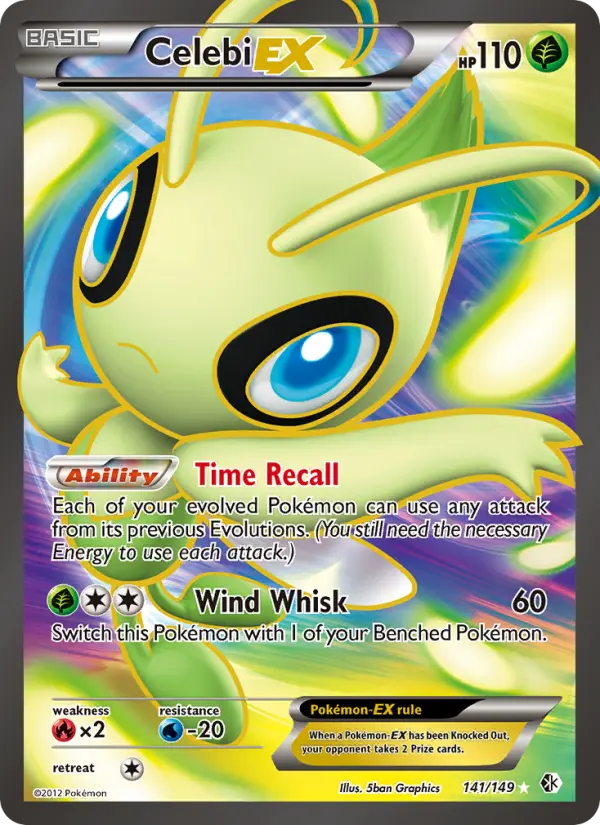 Celebi-EX Ultra Rare Pokemon card #141 from Boundaries Crossed