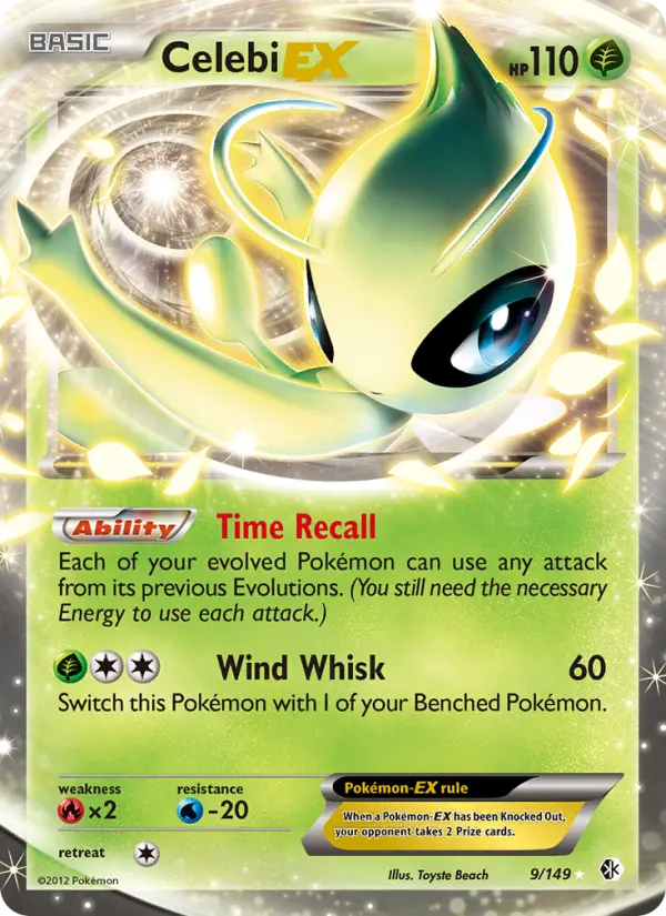 Celebi-EX Rare Pokemon card #9 from Boundaries Crossed