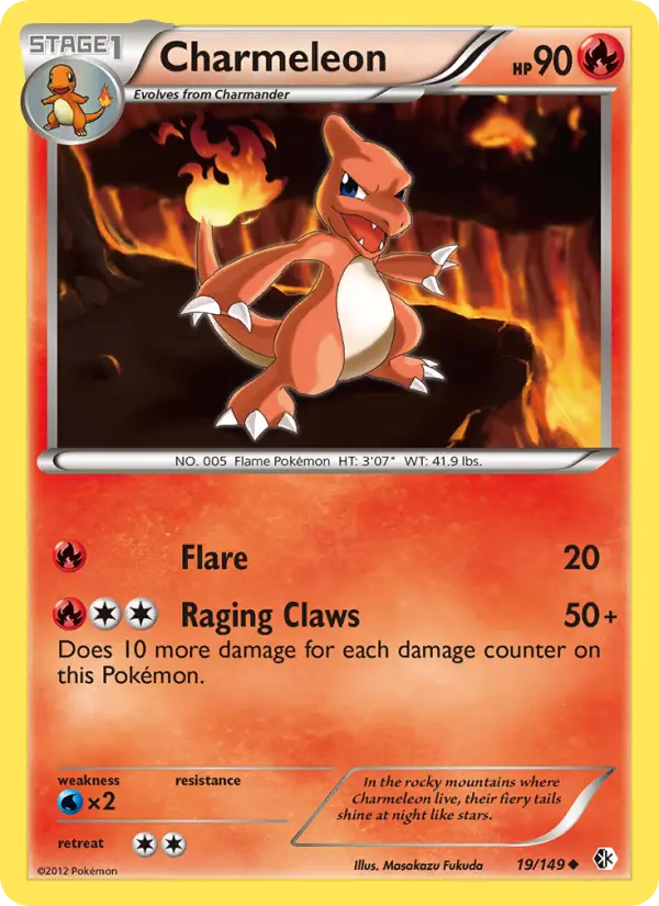 Charmeleon Uncommon Pokemon card #19 from Boundaries Crossed