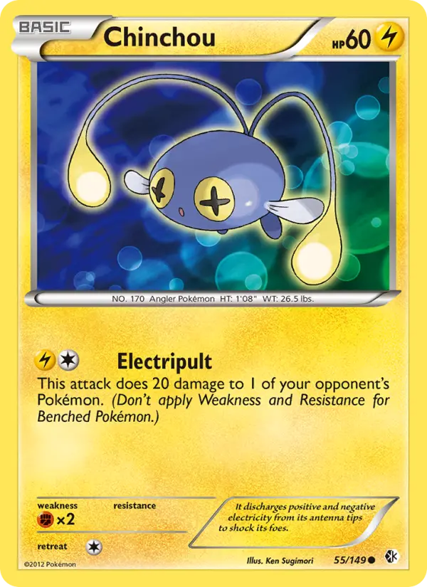 Chinchou Common Pokemon card #55 from Boundaries Crossed
