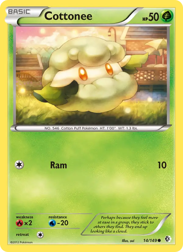 Cottonee Common Pokemon card #14 from Boundaries Crossed