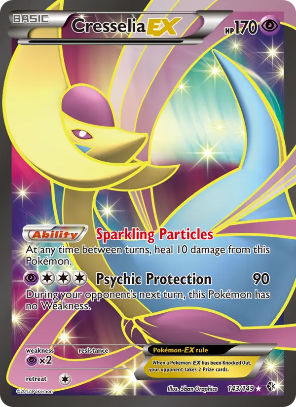 Cresselia-EX Ultra Rare Pokemon card #143 from Boundaries Crossed