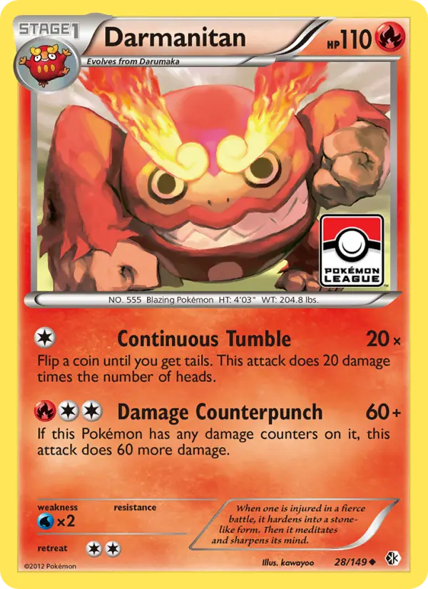 Darmanitan Uncommon Pokemon card #28 from Boundaries Crossed