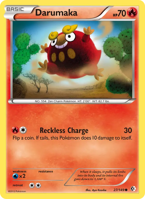 Darumaka Common Pokemon card #27 from Boundaries Crossed
