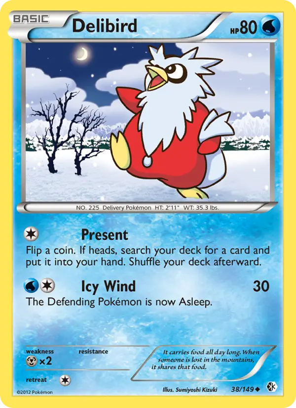 Delibird Uncommon Pokemon card #38 from Boundaries Crossed