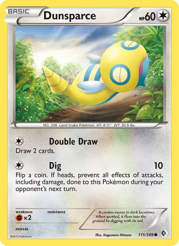 Dunsparce Common Pokemon card #111 from Boundaries Crossed