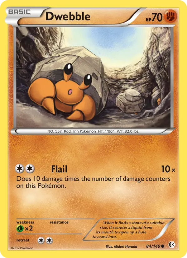 Dwebble Common Pokemon card #84 from Boundaries Crossed