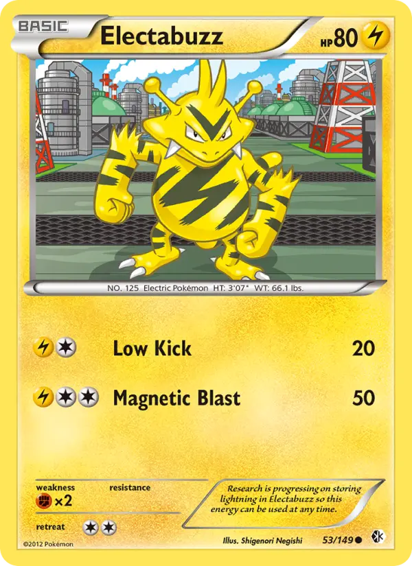 Electabuzz Common Pokemon card #53 from Boundaries Crossed