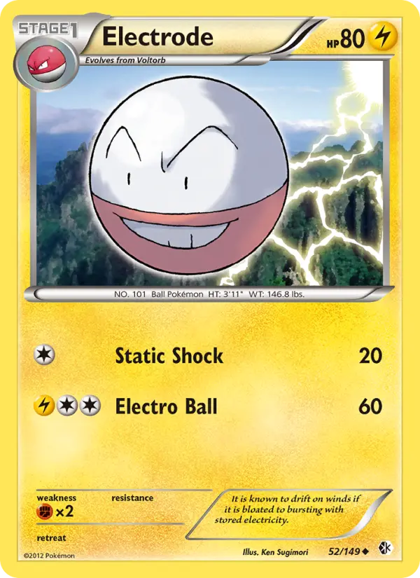 Electrode Uncommon Pokemon card #52 from Boundaries Crossed