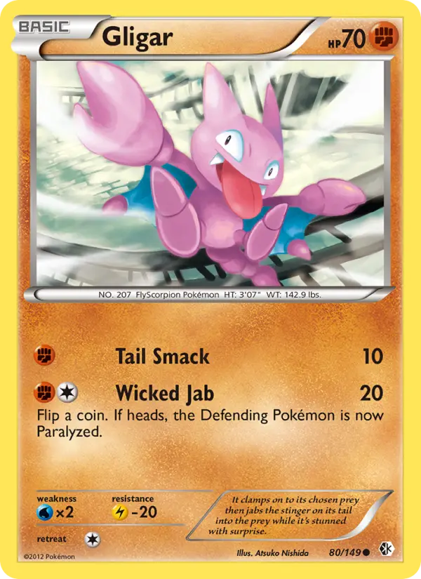 Gligar Common Pokemon card #80 from Boundaries Crossed
