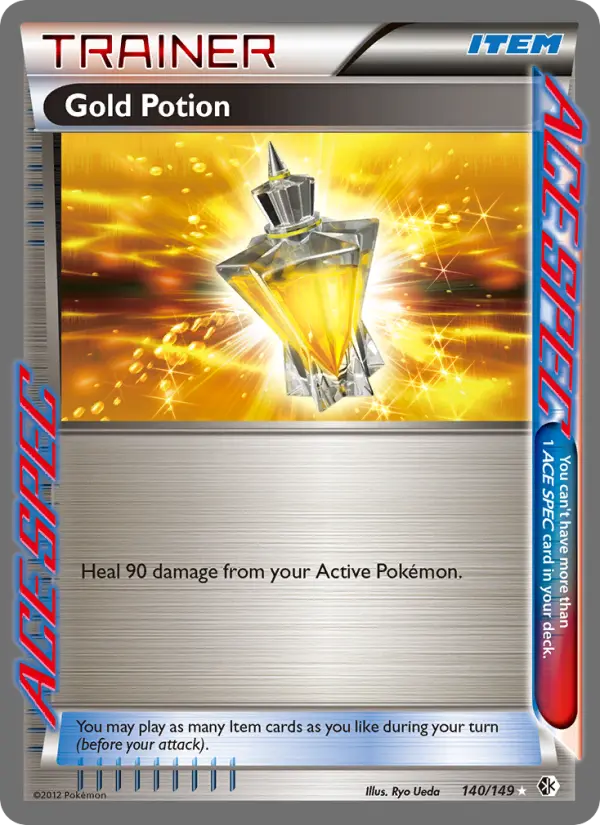 Gold Potion Rare Pokemon card #140 from Boundaries Crossed