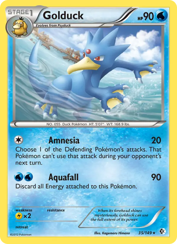 Golduck Rare Pokemon card #35 from Boundaries Crossed