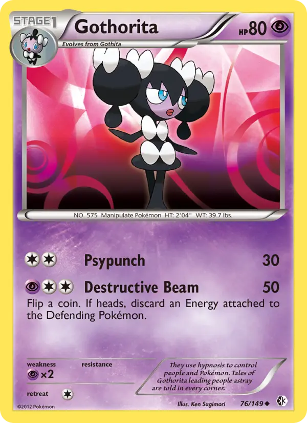 Gothorita Uncommon Pokemon card #76 from Boundaries Crossed