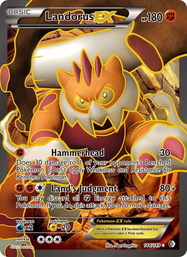 Landorus-EX Ultra Rare Pokemon card #144 from Boundaries Crossed