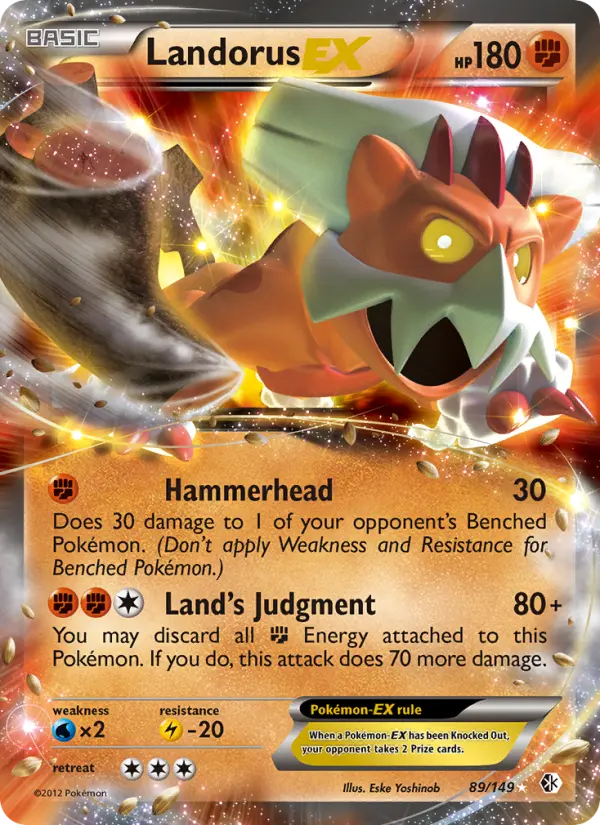 Landorus-EX Rare Pokemon card #89 from Boundaries Crossed