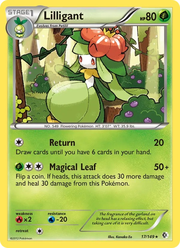 Lilligant Rare Pokemon card #17 from Boundaries Crossed