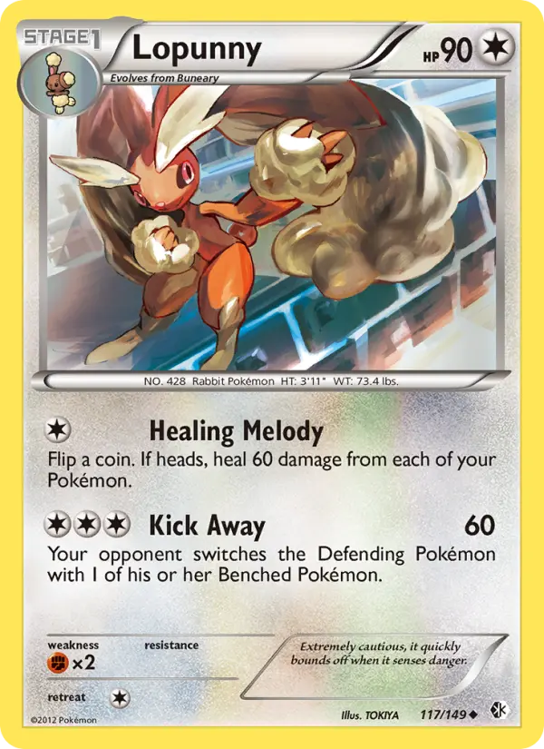 Lopunny Uncommon Pokemon card #117 from Boundaries Crossed