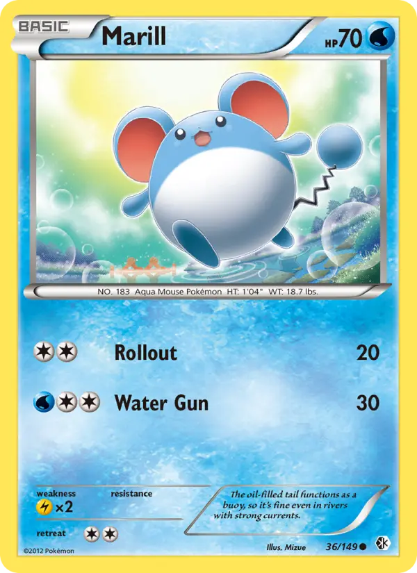 Marill Common Pokemon card #36 from Boundaries Crossed