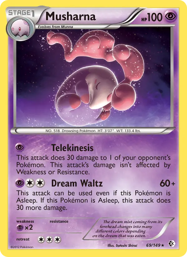 Musharna Rare Pokemon card #69 from Boundaries Crossed