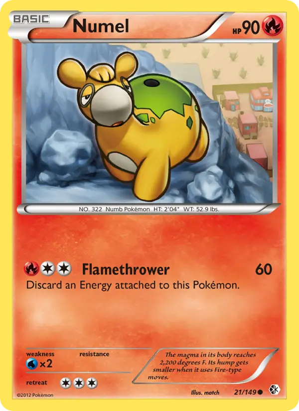 Numel Common Pokemon card #21 from Boundaries Crossed
