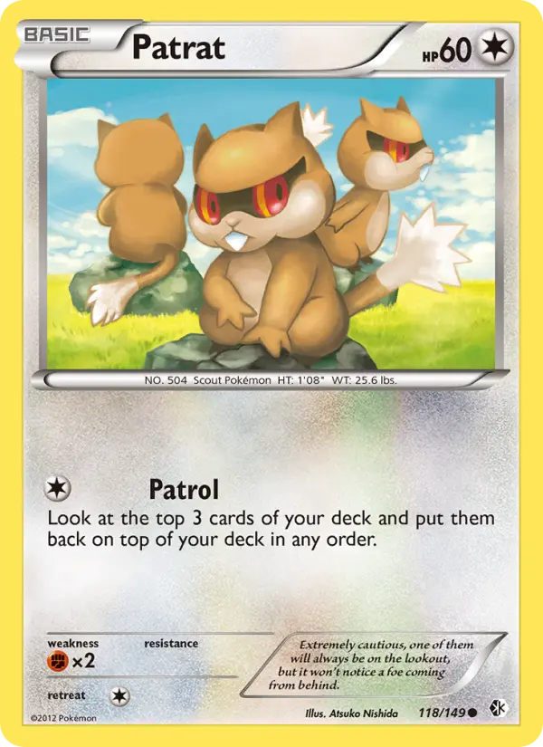 Patrat Common Pokemon card #118 from Boundaries Crossed