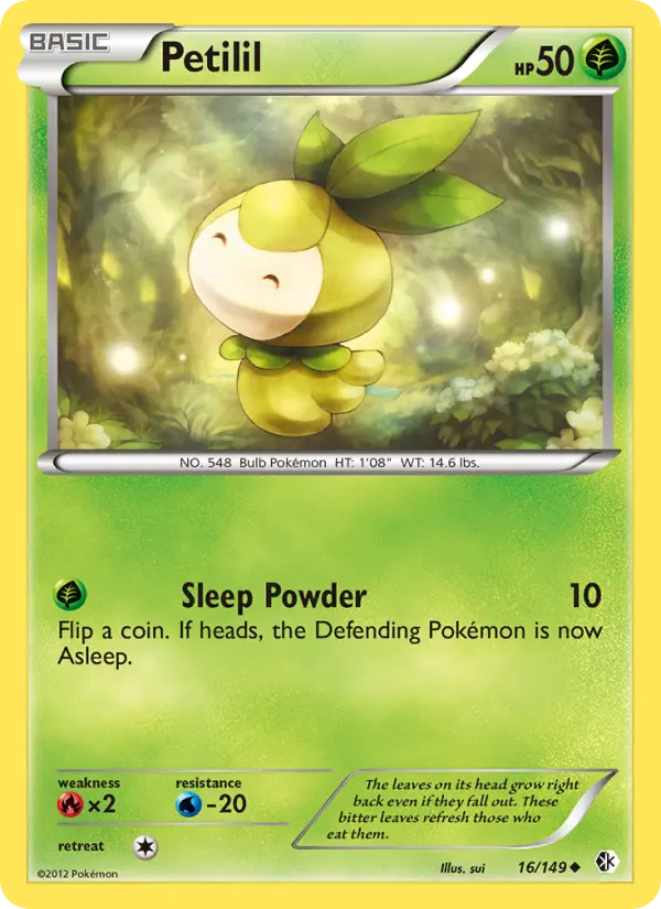 Petilil Uncommon Pokemon card #16 from Boundaries Crossed