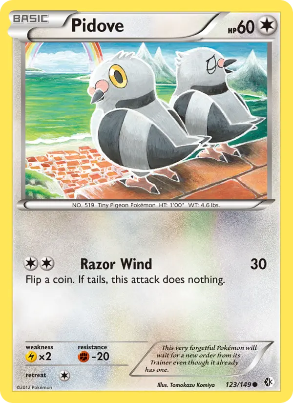 Pidove Common Pokemon card #123 from Boundaries Crossed
