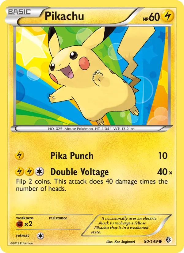Pikachu Common Pokemon card #50 from Boundaries Crossed