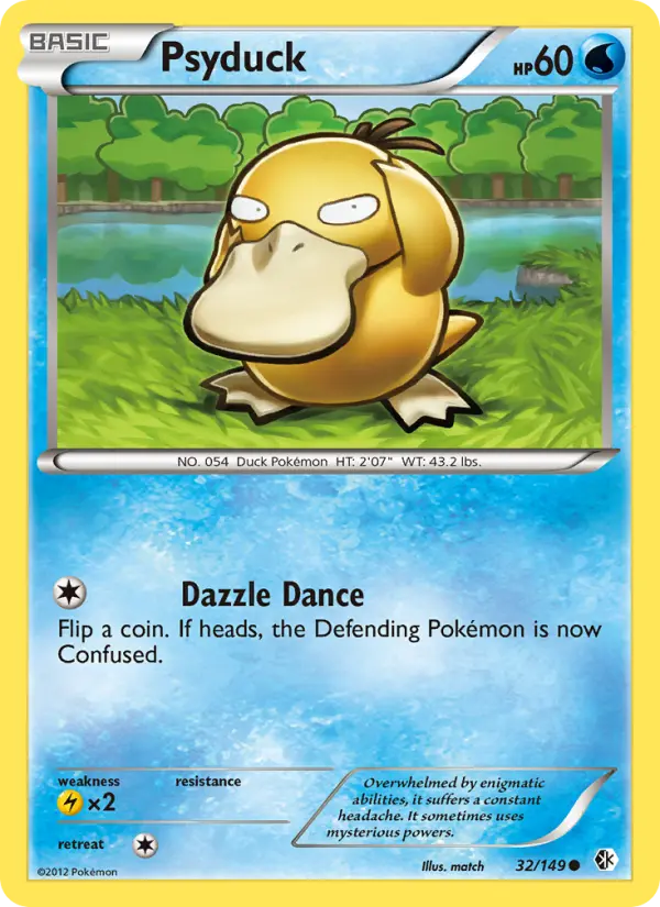 Psyduck Common Pokemon card #32 from Boundaries Crossed