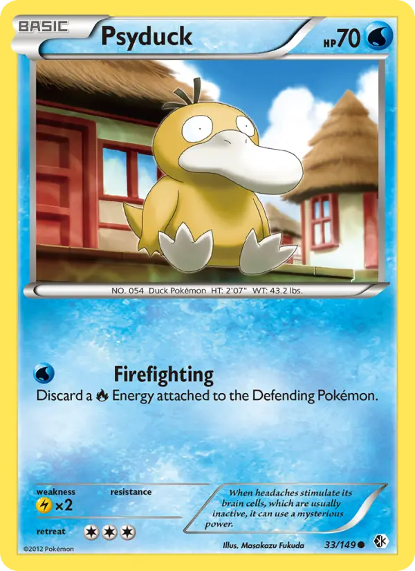 Psyduck Common Pokemon card #33 from Boundaries Crossed