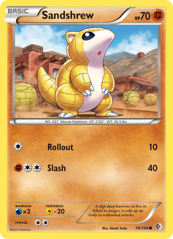 Sandshrew Common Pokemon card #78 from Boundaries Crossed