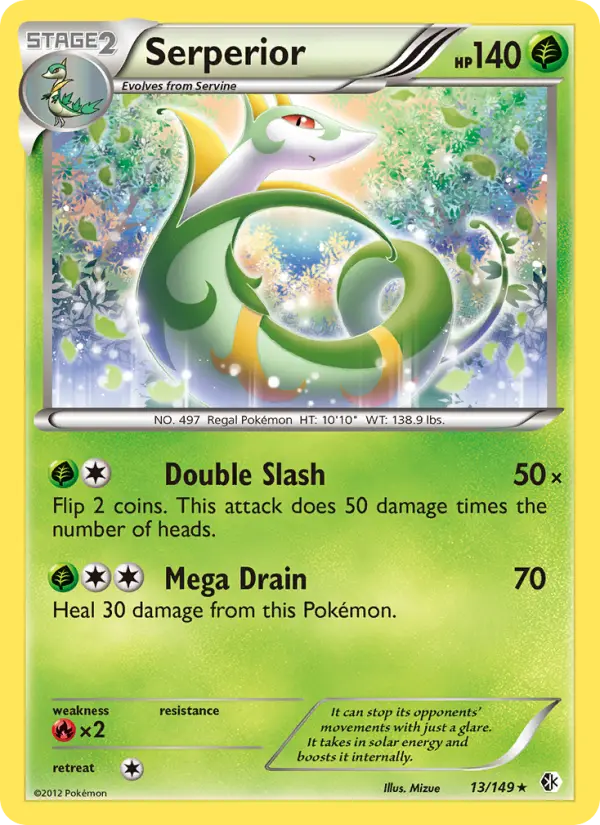 Serperior Rare Pokemon card #13 from Boundaries Crossed