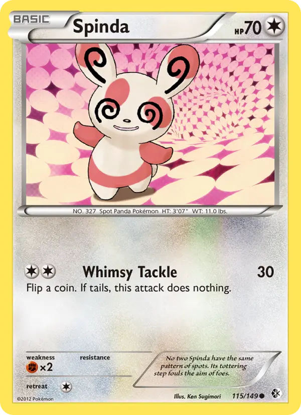 Spinda Common Pokemon card #115 from Boundaries Crossed