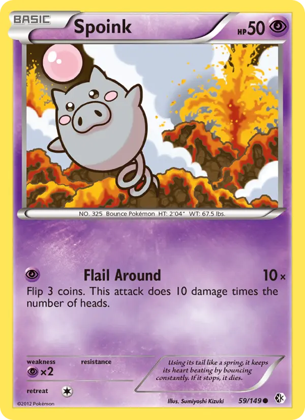 Spoink Common Pokemon card #59 from Boundaries Crossed