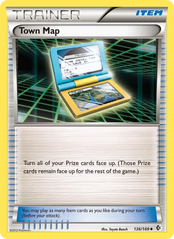Town Map Uncommon Pokemon card #136 from Boundaries Crossed