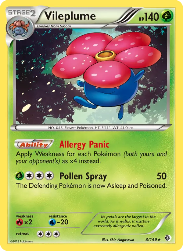 Vileplume Rare Pokemon card #3 from Boundaries Crossed