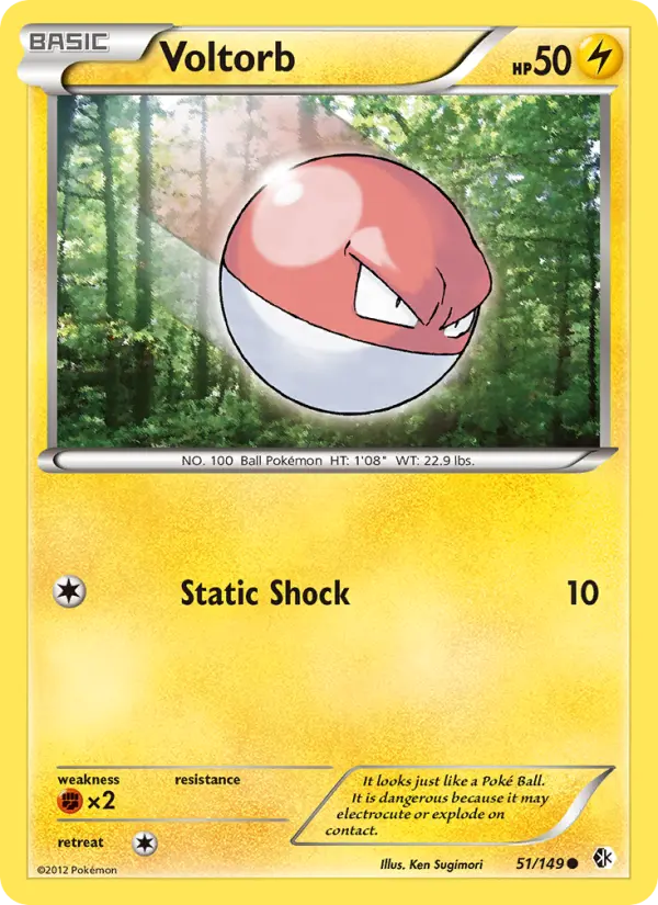 Voltorb Common Pokemon card #51 from Boundaries Crossed