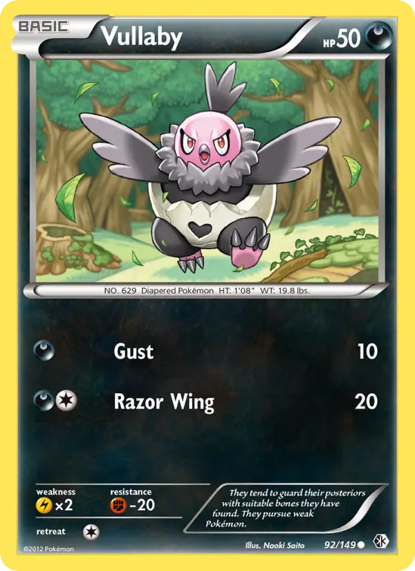 Vullaby Common Pokemon card #92 from Boundaries Crossed